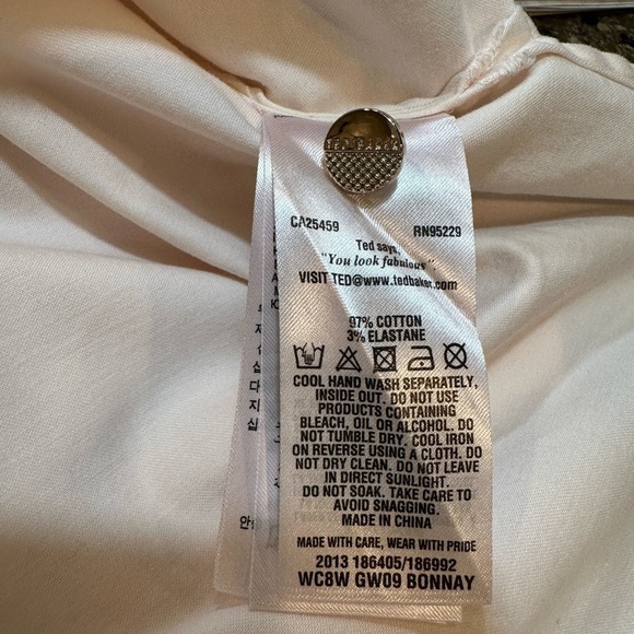 TED BAKER, BONNAY TRANQUILITY, TIE WAIST TUNIC TOP. CAN BE TIED IN FRONT OR BACK - Picture 9 of 10